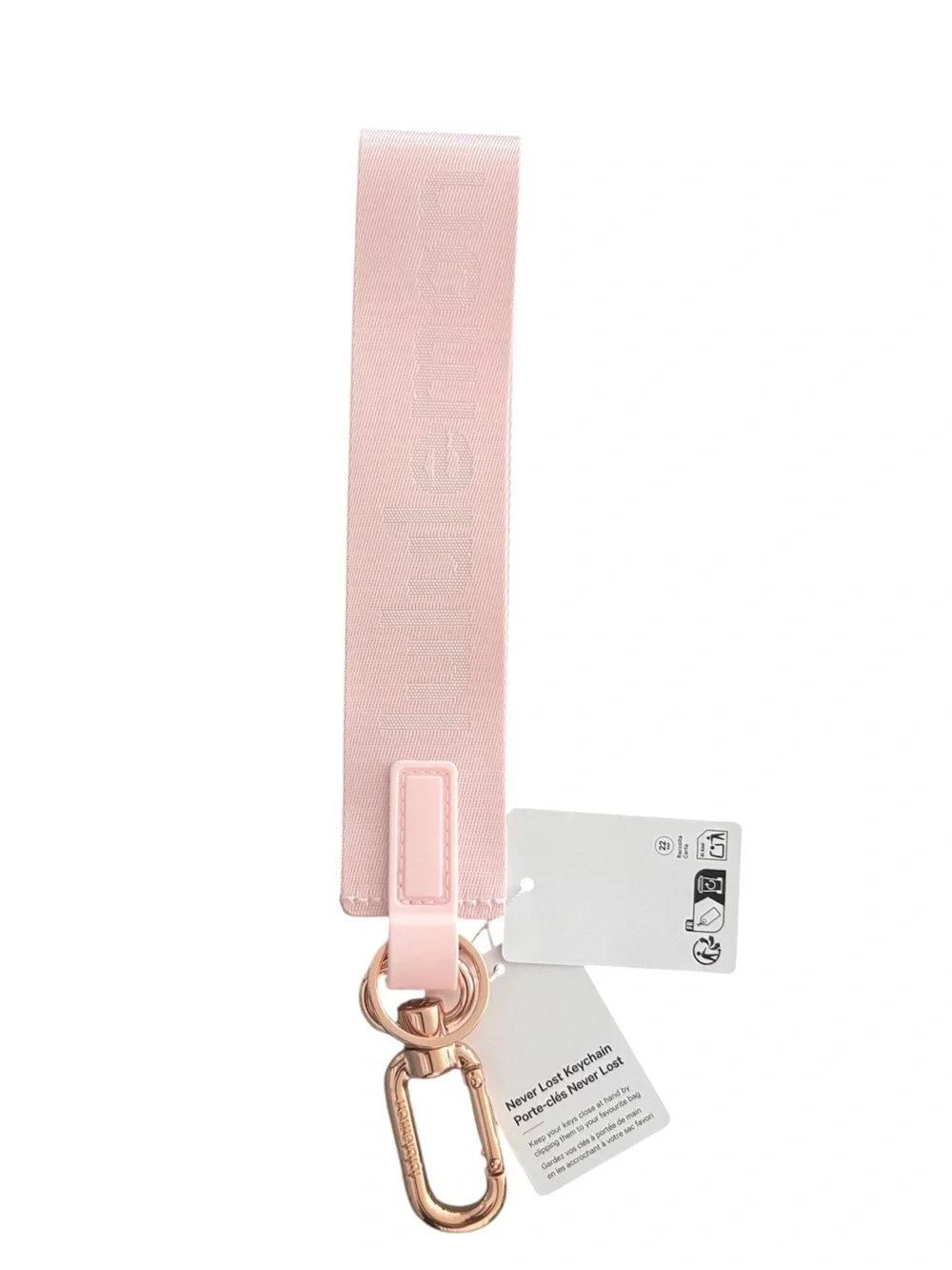 NWT Lululemon Never Lost Keychain – Pink Air / White / Rose Gold